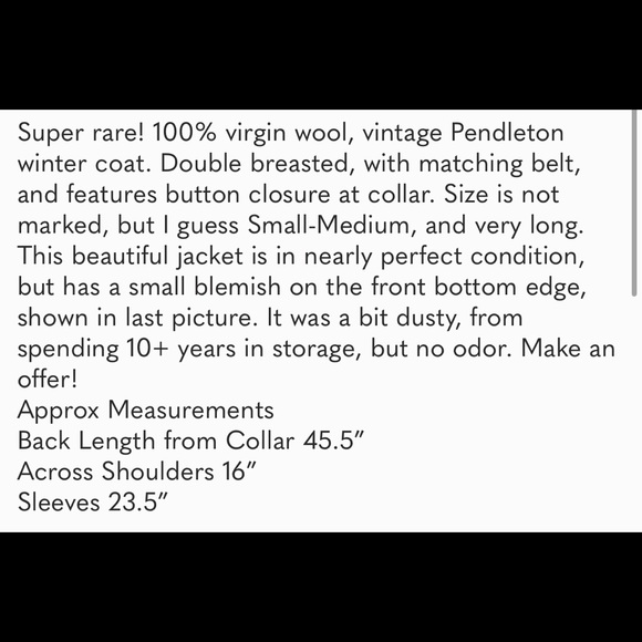 Vintage Pendleton 100% Wool Trench Coat unique gingham long coat - Picture 7 of 7